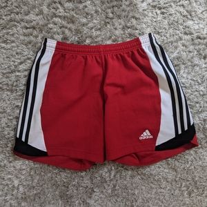 ADIDAS red soccer/basketball/running shorts